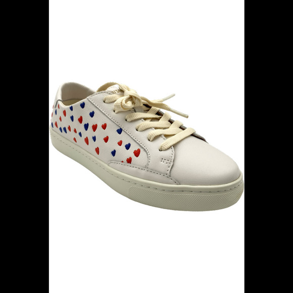 Soludos Lace-Up Ibiza Sneakers Queen of Hearts White - Medium - Picture 1 of 3